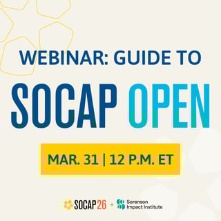 Webinar: Guide to SOCAP Open. March 31. 12 PM ET